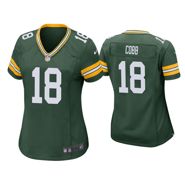 Women's Green Bay Packers #18 Randall Cobb Green Vapor Untouchable Limited Stitched Jersey(Run Small)